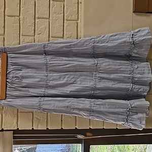 Madewell tiered cotton midi skirt